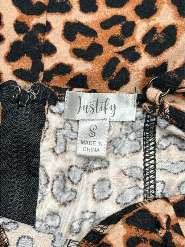 Justify Leopard Print Bodycon Mini Dress with Spaghetti Straps - Image 3