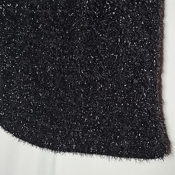 Alexia Admor New York metallic shimmer shaggy fuzzy soft evening top sz Medium - Image 4