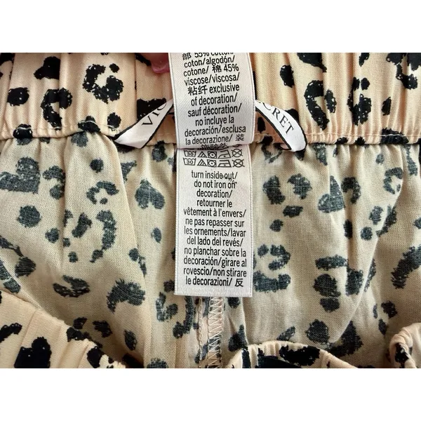 Victoria's Secret Peach Brown Cheetah Sleep Shorts Women Loungewear Medium - Image 10