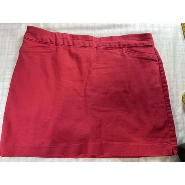 Croft & Barrow Effortless Stretch Skort Women’s 18 Regular Red Pull On Pockets - Image 7