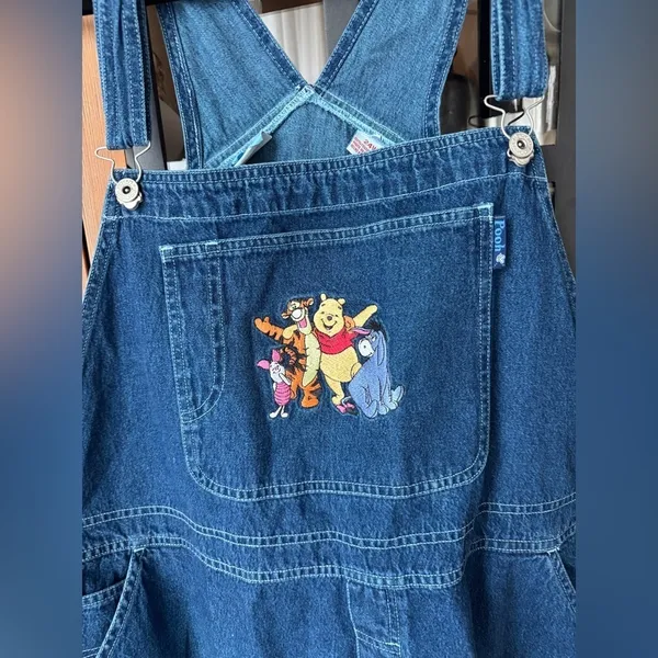 Vintage Disney winnie the pooh overalls embroidered plus denim friends shorts - Image 7
