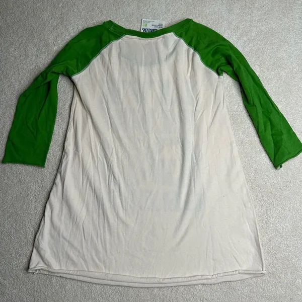 Vintage Victoria's Secret PINK Green and White Baseball Tee - Image 2
