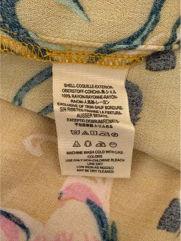 Free People Bella Gold Yellow Floral print tunic top size XS - Image 7