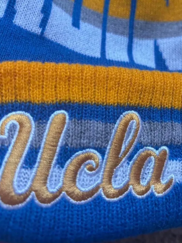 Bruins Blue and Gold Pom Beanie - Image 2