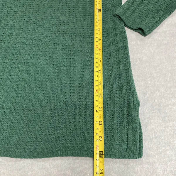 J Jill Sweater‎ Women Medium Green Chenille Knit V Neck Pullover Lucky Feminine - Image 11