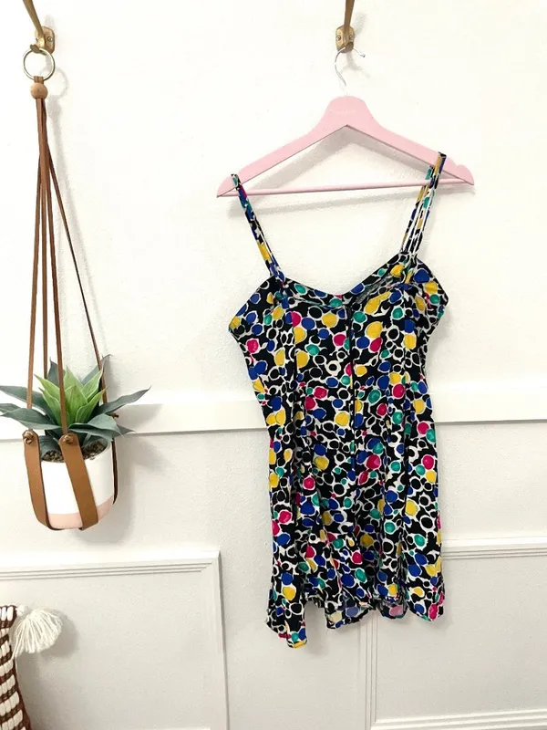 Contempo Casuals Vintage Eclectic Geometric Tank Dress Size 9 Junior 90s Artsy - Image 5