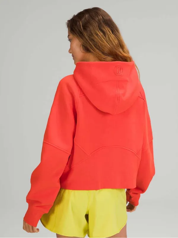 Lululemon Women’s Scuba Oversized 1/2 Zip Hoodie in Autumn Red Orange M/L - Image 2