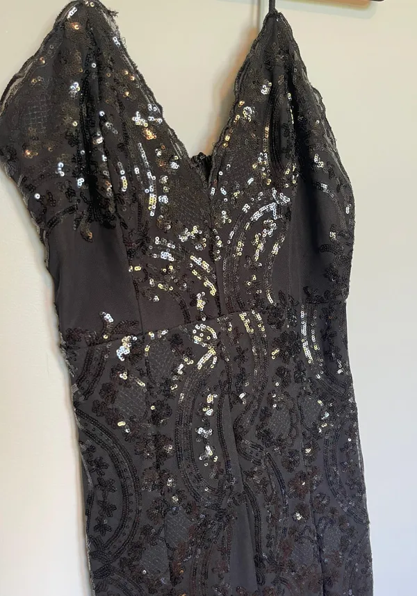 Southern Fried Chicks Black Sequin Prom Dress - Image 2