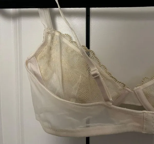 NWOT Crème Su Gold and Cream Mesh Underwired Bra - Image 5