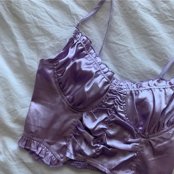 Princess Polly Purple Satin Bustier Top - Image 3