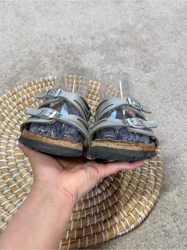 Birkenstock Women’s Granada Nubuck Leather Sandals in Metallic Silver 37/US 6.5 - Image 7