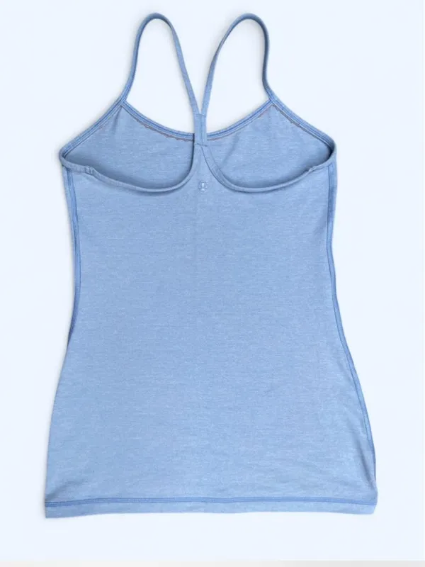 Lululemon Power Y Tank Heathered Blue Cast Women's yoga Pilates gym training - Image 5