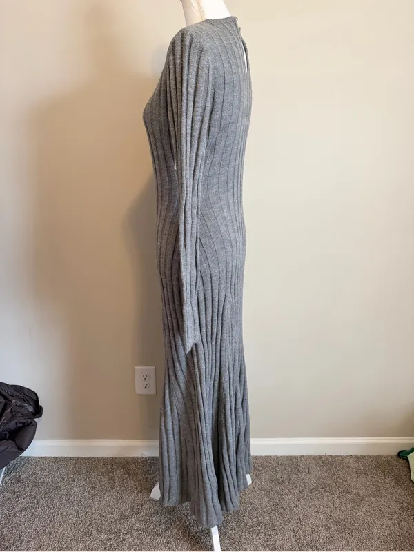 NWOT French Connection baby soft fit and flare midi dress size large gray - Image 8