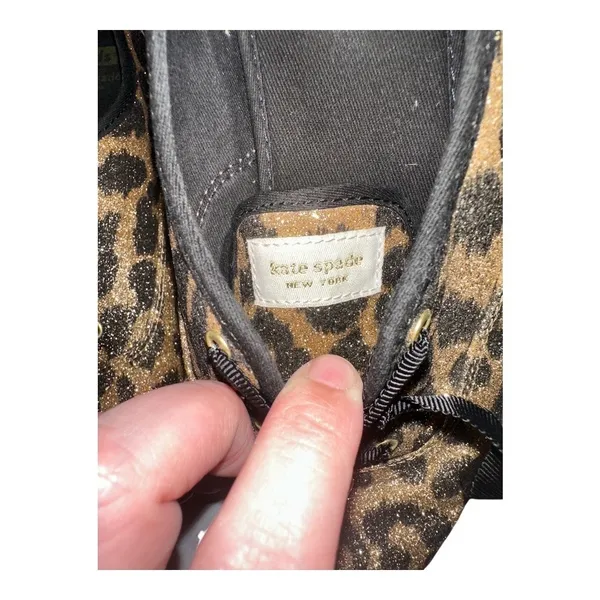 Keds x Kate Spade Leopard Print Glitter‎ Sneakers, Size 9 - Image 6