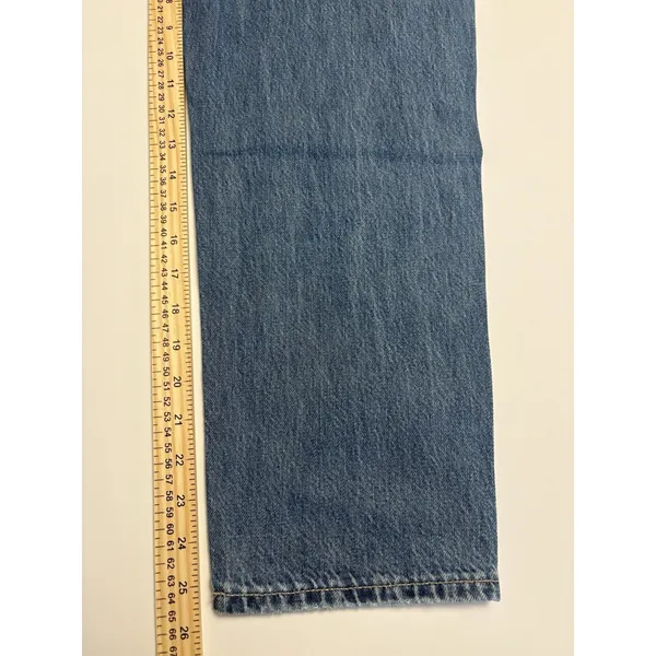 American Eagle Outfitters Distressed Jeans Plaid Flannel Patch Size 6 High Rise - Image 9