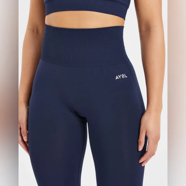 AYBL Empower Seamless Pull On Leggings Navy Blue Large Workout Fitness Gym NWOT - Image 3