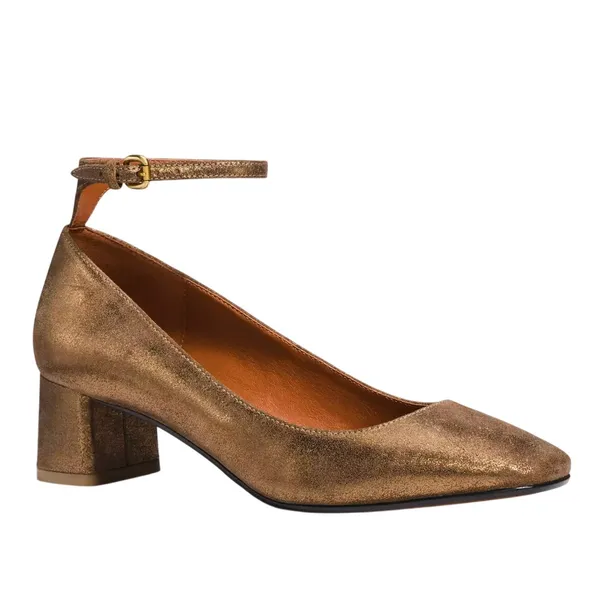 Coach Ankle Strap Pump Metallic Suede Size 9 - Image 3