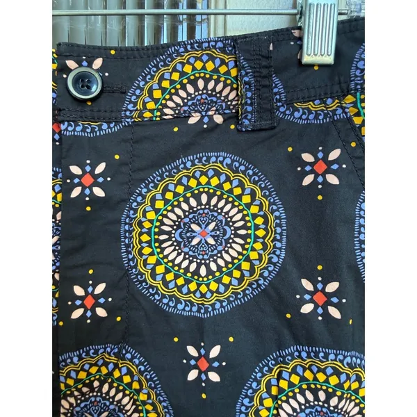 Maeve Anthropologie Black Medallion Print Chino‎ Shorts Size 2 High Rise - Image 6