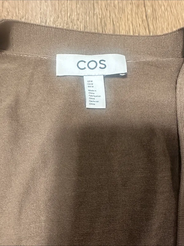 COS H&M brown cardigan sweater silk and cotton blend size medium‎ - Image 2