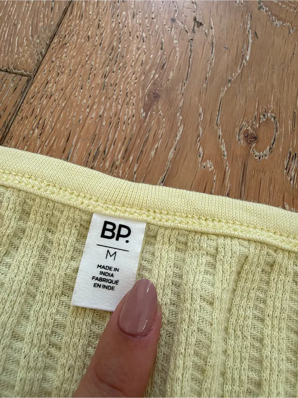 Women’s Pale Yellow Ribbed Henley Tank Top - Image 7