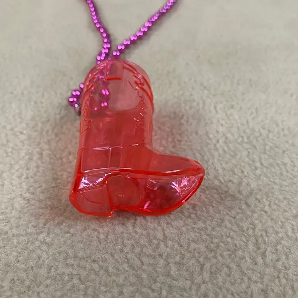Pink Cowboy Boot Charm Necklace Fun Fiesta Party‎ Accessory Plastic Shot Glass - Image 6