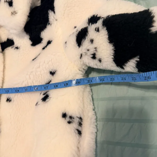 Juicy Couture White & Black Spotted Faux Fur Jacket Size M - NWOT - Image 12