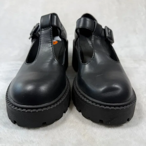 Madden Girl Tulsa Black T-Strap Platform Mary Jane Lug Sole Shoes Womens 11M - Image 2