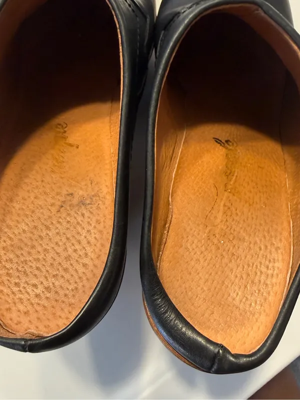Free People Chance Black Leather Platform Clog Heels Sz 40 (9.5-10) Womens - Image 9