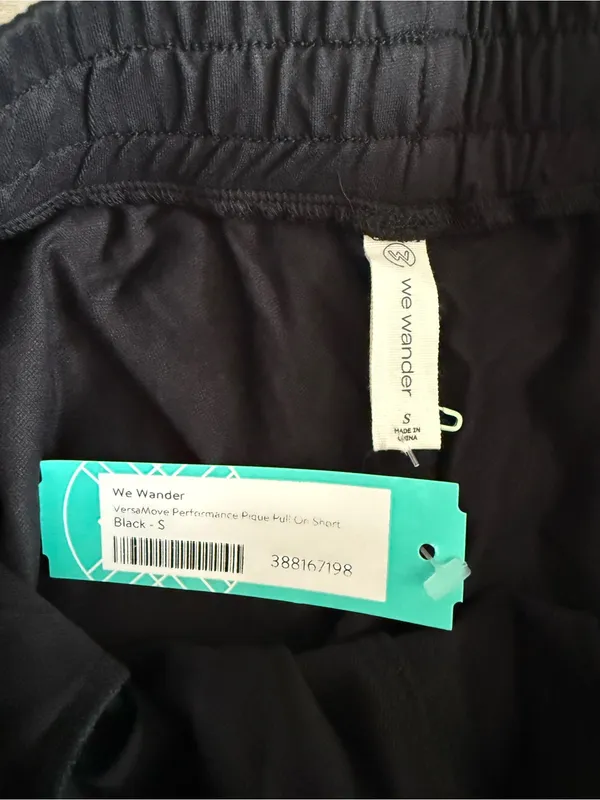 We Wander Versamove Performance Pique Shorts Black Small NWT STITCH FIX - Image 5