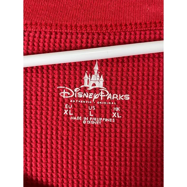 Disney Parks Red Thermal Mickey Mouse Crochet Cuff Boho Hippie Top Large - Image 5