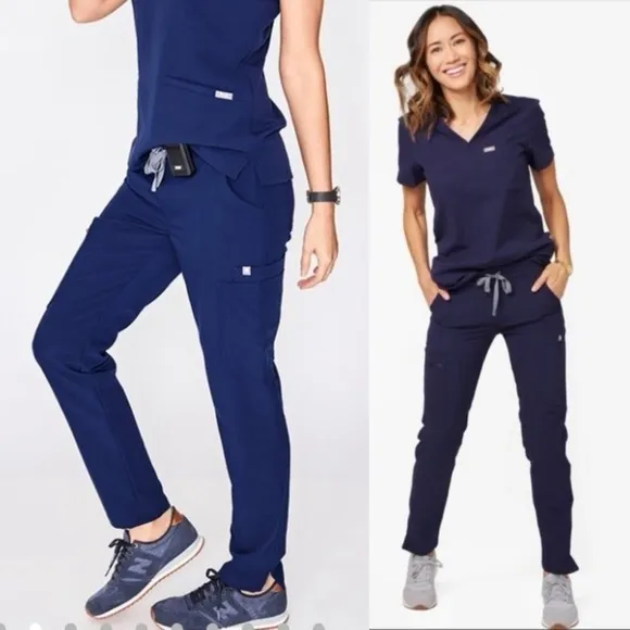 FIGS scrubs navy blue technical collection pants - Image 2