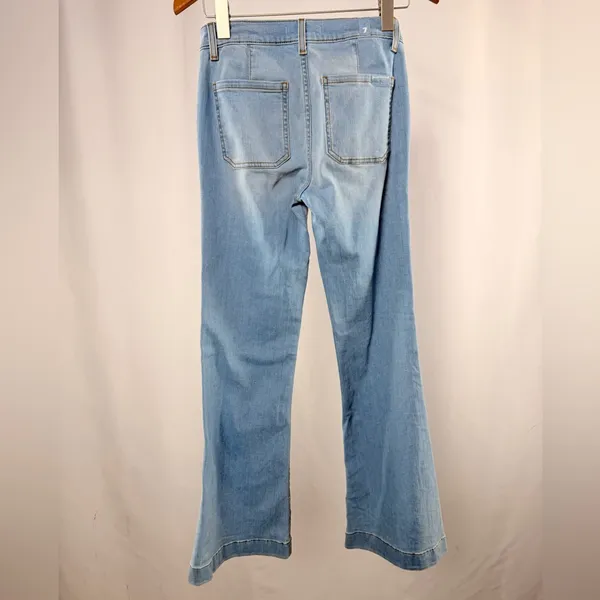 7 For All Mankind Dojo Tailorless Wide Leg Flare Jeans in Light Blue Size 25‎ - Image 5