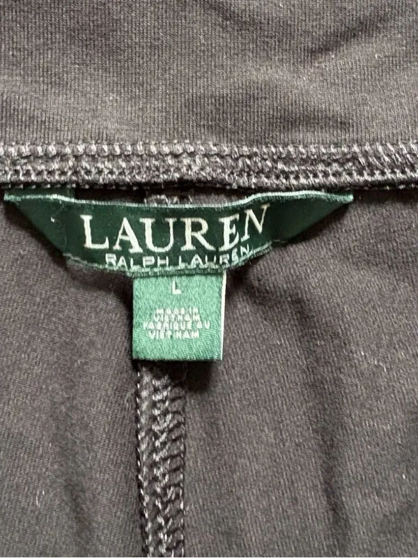 Lauren Ralph Lauren Black Flare Wide Leg Mid Rise Leggings Yoga Pants Womens L - Image 8