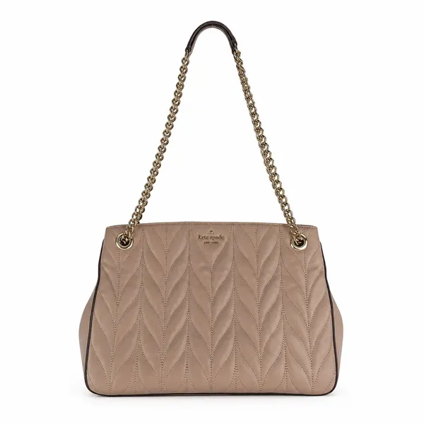 Kate Spade Large Shoulder Bag Briar Lane Quilted Emelyn Pink Leather Gold Chain - Image 2
