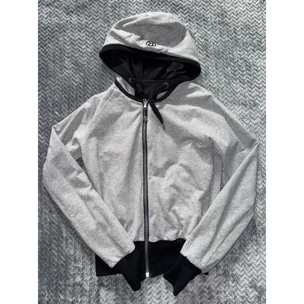 Lululemon Womens Swell Reversible Hooded Jacket Gray Black Full‎ Zip Hoodie Sz 4 - Image 5