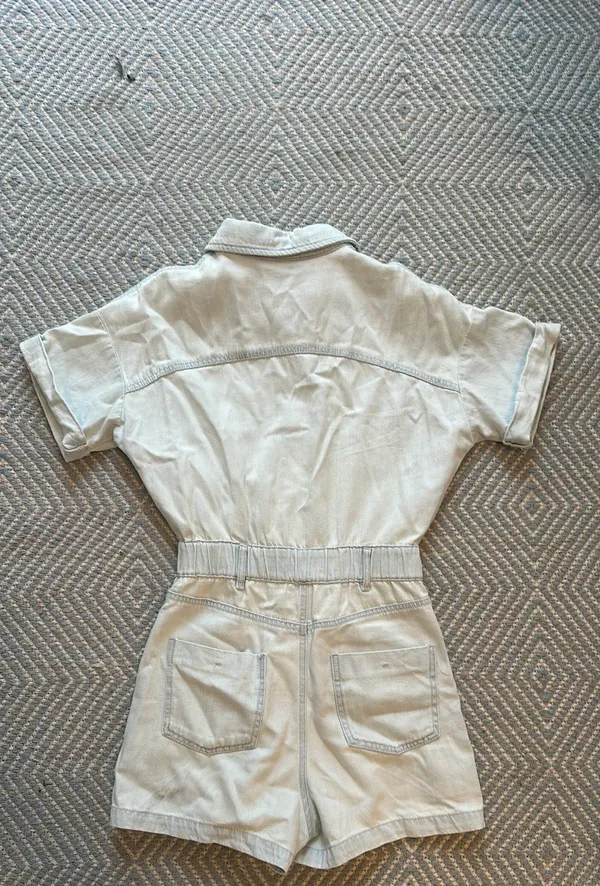 ZARA Light Wash Denim Romper - Image 3