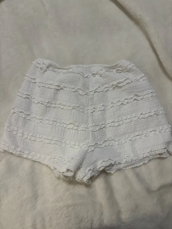 Linen Bloomer Shorts White - Image 2