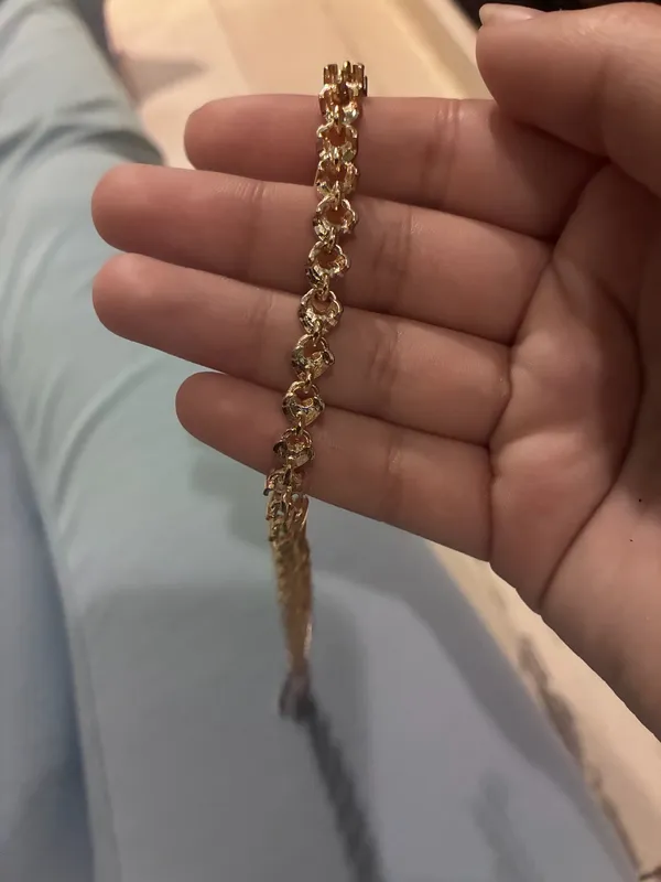 Rose Gold Heart Link Bracelet with Crystal Accents - Image 5