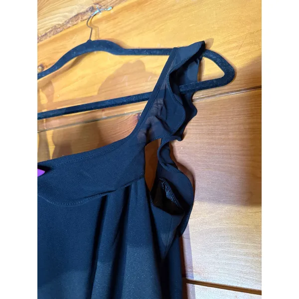 NWT Lulus Dreamy Admiration Black Ruffled Maxi Dress Gala Banquet Ball Size S - Image 4
