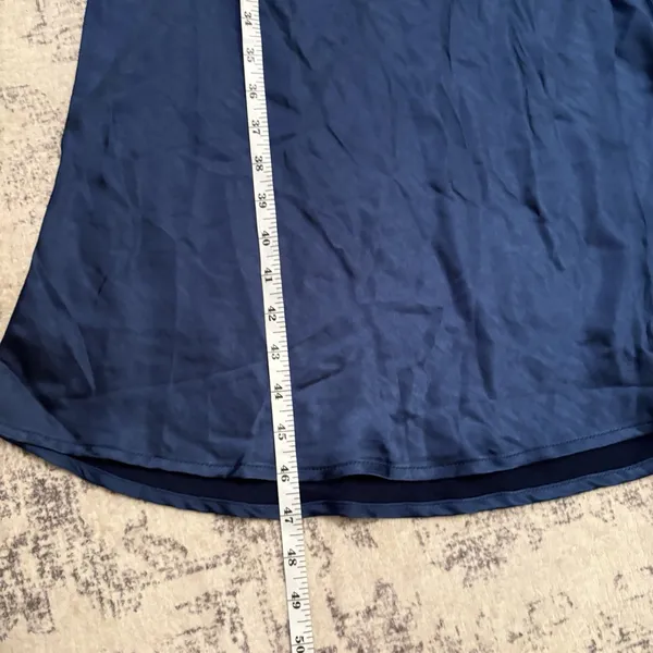 Lulus Incredible Love Navy Satin Cowl Back Midi Slip Dress Size Large Cocktail - Image 6