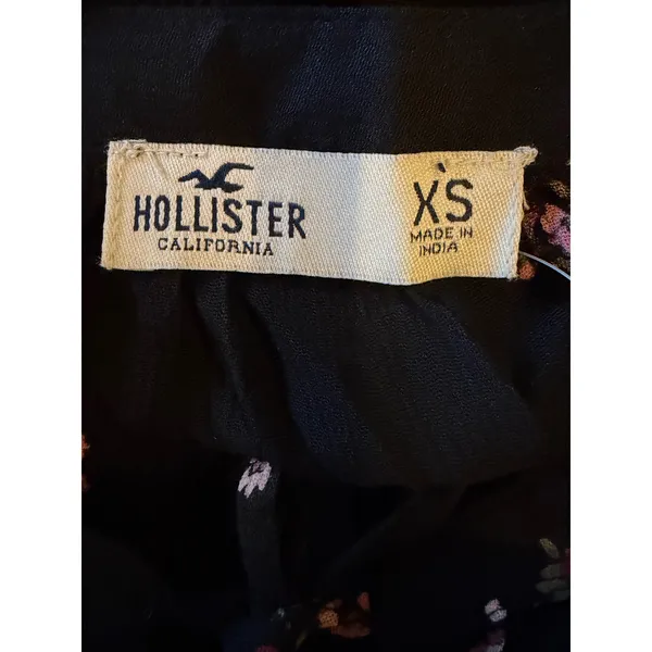 Hollister‎ Shirt Women XS Black Floral Long Sleeve Boho Top NWT Whimsigoth - Image 10