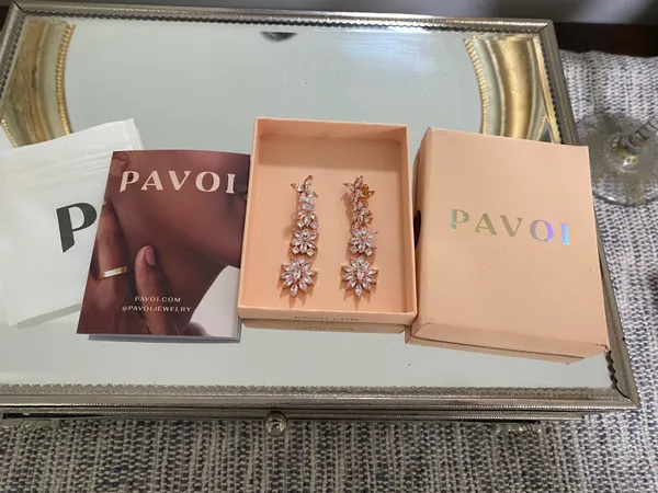 Pavoi Rose Gold Rhinestone Earrings - Image 2