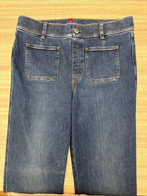 Spanx Everywhere Patch Pocket Flare Leg Jeans Women Size Large Tall #20850T - Image 3