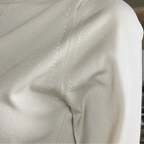 GIVENCHY Sport Vintage 70s Ivory GG Logo Turtleneck Sweater Zipper FLAW Small? - Image 12