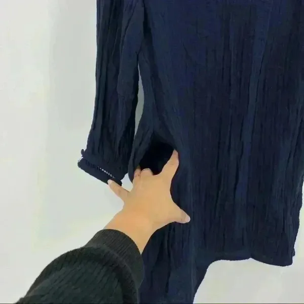 ZARA‎ Navy Lace Insert V-Neck Tunic Top Size XS - Image 8