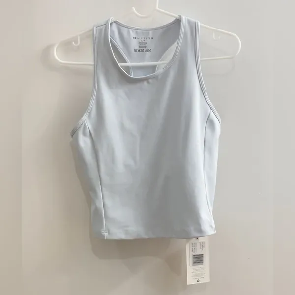 P.E Nation Women’s Active Tank Top Small Blue Cropped Athletic Workout Top - Image 2