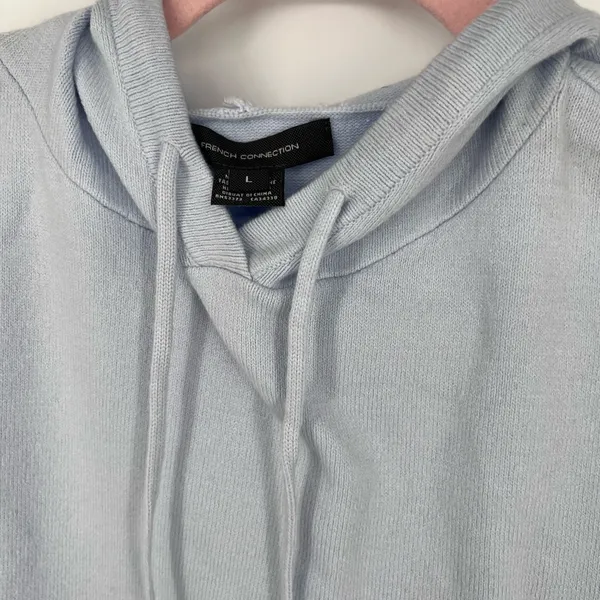 French Connection Pullover Cropped Hooded Sweater Womens Size Large - Image 3