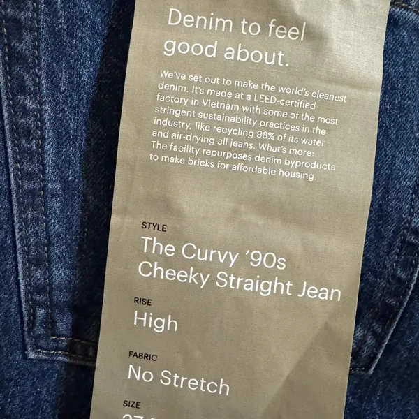 NEW Everlane The curvy '90s‎ Cheeky Straight Jean High rise 27R - Image 3