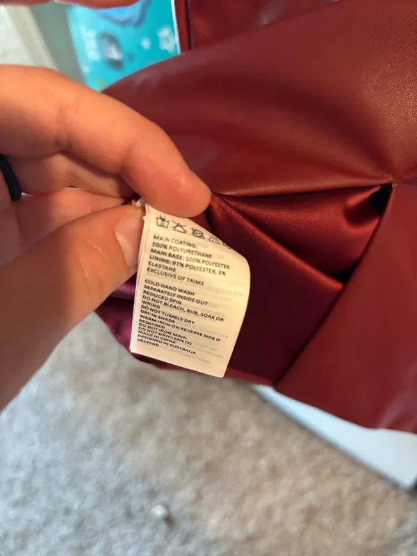 Bardot corset sheath maroon dress, XL/US 10 - Image 4