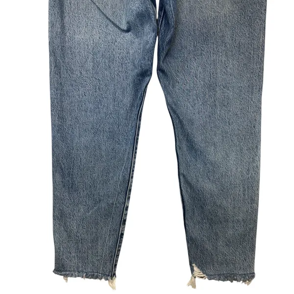 Levis Wedgie Straight Jeans‎ Womens 30 Blue High Rise Button Fly Raw Hem Denim - Image 10